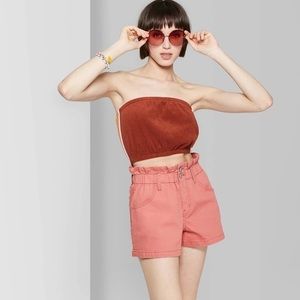 Wild Fable Strapless Retro Terry Cropped Tube Top